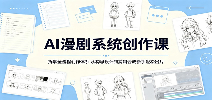 AI漫剧系统创作课:拆解全流程创作体系,从构思设计到剪辑合成新手轻松出片-玩备项目资源网