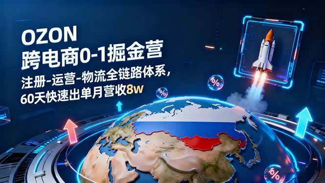 (16277期)OZON跨境电商0-1掘金营:注册-运营-物流全链路体系,60天快速出单月营收8w-玩备项目资源网