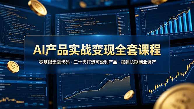 （19074期）AI产品实战变现全套课程，零基础无需代码，三十天打造可盈利产品搭建长期副业资产-玩备项目资源网