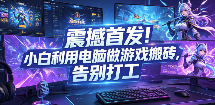 震撼首发!小白利用电脑做游戏搬砖,告别打工【揭秘】-玩备项目资源网
