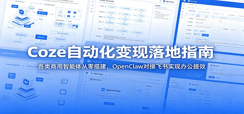 Coze自动化变现落地指南:各类商用智能体从零搭建,OpenClaw对接飞书实现办公提效-玩备项目资源网
