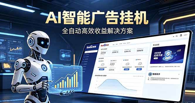 (18661期)Ai智能广告挂机 别再瞎折腾了!这个全自动挂机项目,新手当天见钱,告别频繁换项目的烦恼-玩备项目资源网