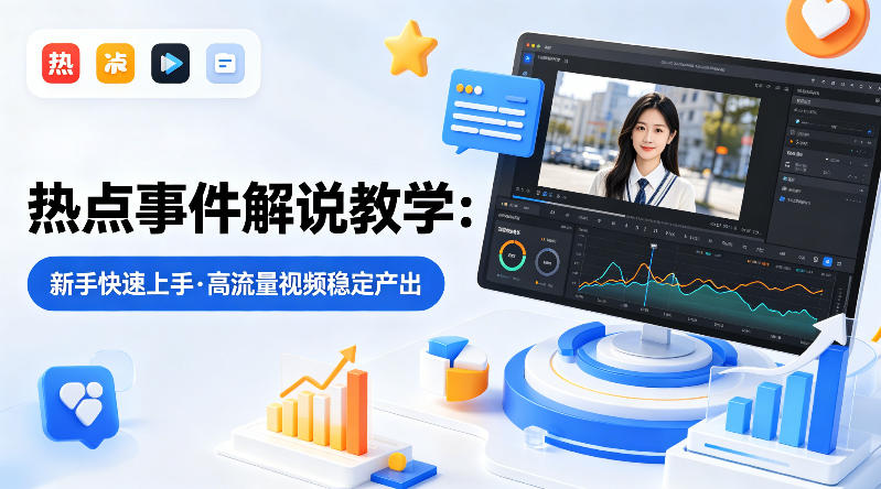 某大V的热点事件解说教学，新手也能快速上手，稳定产出高流量解说视频-玩备项目资源网