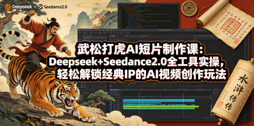 武松打虎AI短片制作课：Deepseek+Seedance2.0全工具实操，轻松解锁经典IP的AI视频创作玩法-玩备项目资源网
