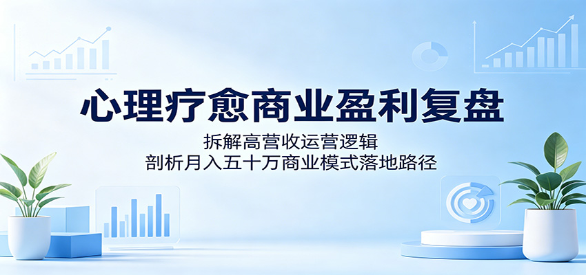 心理疗愈商业盈利复盘：拆解高营收运营逻辑，剖析月入五十万商业模式落地路径-玩备项目资源网