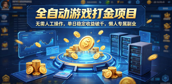 全自动游戏打金项目，无需人工操作，单日稳定收益破千，懒人专属副业【揭秘】-玩备项目资源网