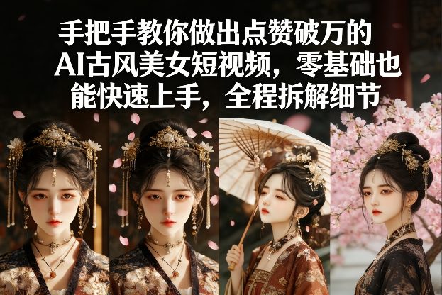 手把手教你做出点赞破万的AI古风美女短视频,零基础也能快速上手,全程拆解细节-玩备项目资源网