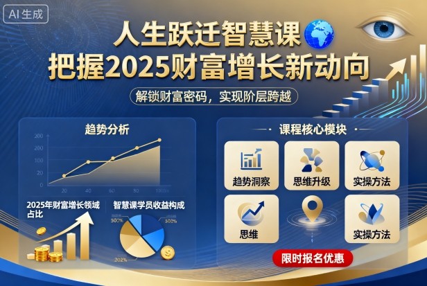 人生跃迁智慧课，把据2025财富增长新动向-玩备项目资源网