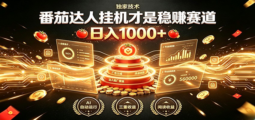 别再瞎找副业！番茄达人挂机才是稳赚赛道 日入1000+-玩备项目资源网