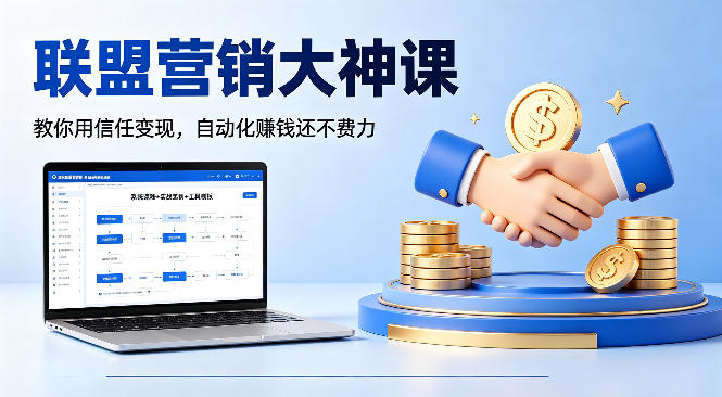 联盟营销大神课，教你用信任变现，自动化賺钱还不费力【原创双语字幕】-玩备项目资源网