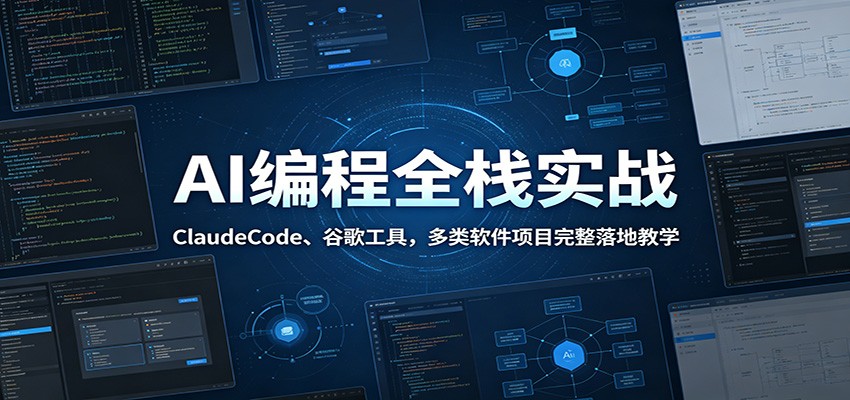 AI编程全栈实战：ClaudeCode、谷歌工具，多类软件项目完整落地教学-玩备项目资源网
