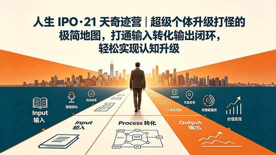 (19532期)人生 IPO-21 天奇迹营|超级个体升级打怪的极简地图,打通输入转化输出闭环,轻松实现认知升级-玩备项目资源网