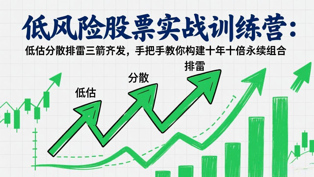 （17487期）低风险股票实战训练营：低估分散排雷三箭齐发，手把手教你构建十年十倍永续组合-玩备项目资源网