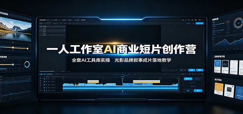一人工作室AI商业短片创作营:全套AI工具库实操,光影品牌叙事成片落地教学-玩备项目资源网