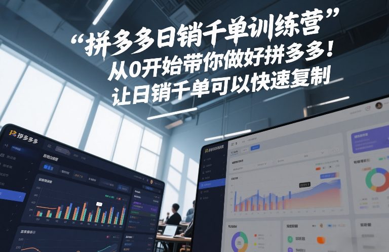 拼多多日销千单训练营,从0开始带你做好拼多多,让日销千单可以快速复制(更新26年1月)-玩备项目资源网