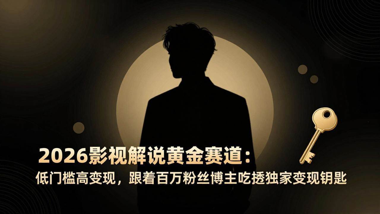 (17721期)2026影视解说黄金赛道:低门槛高变现,跟着百万粉丝博主吃透独家变现钥匙-玩备项目资源网