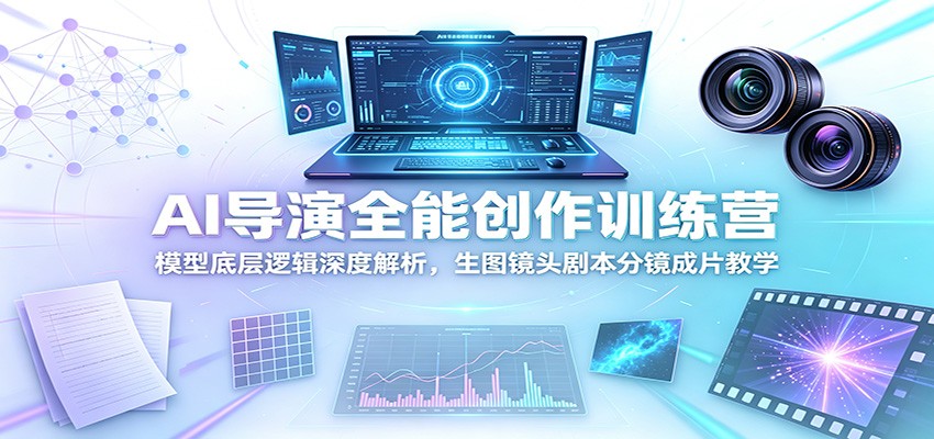 AI导演全能创作训练营:模型底层逻辑深度解析,生图镜头剧本分镜成片教学-玩备项目资源网