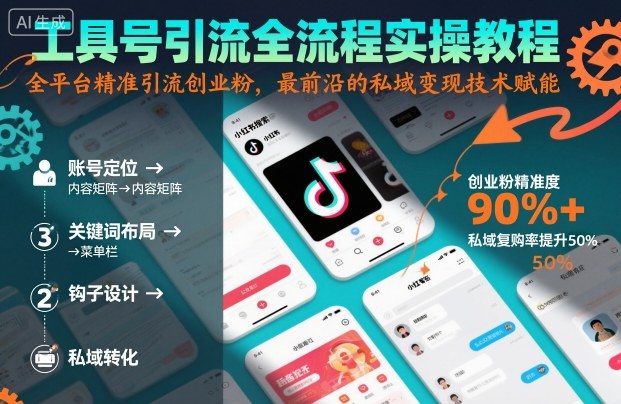 工具号引流全流程保姆级实操教程，全平台精准引流创业粉，最前沿的私域变现技术赋能-玩备项目资源网