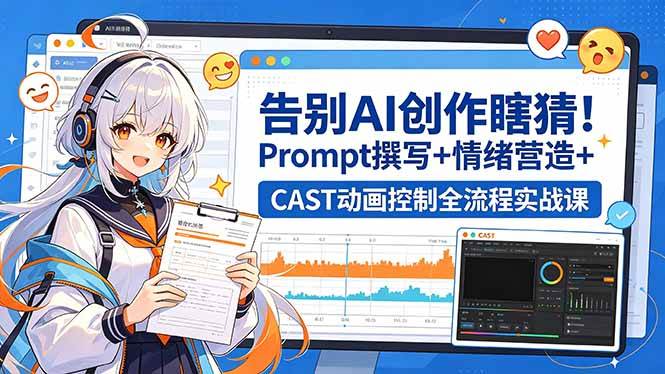 （18473期）告别AI创作瞎猜！Prompt撰写+情绪营造+CAST动画控制全流程实战课-玩备项目资源网