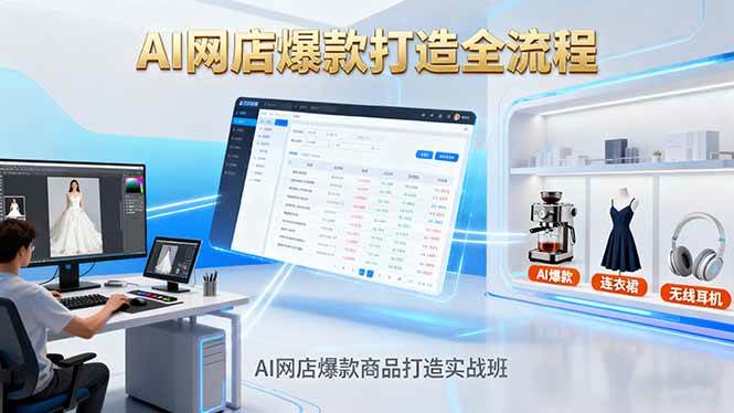 (16326期)AI网店爆款商品打造实战班:AI技术实现商品图智能处理,快速搭建AI网店-玩备项目资源网