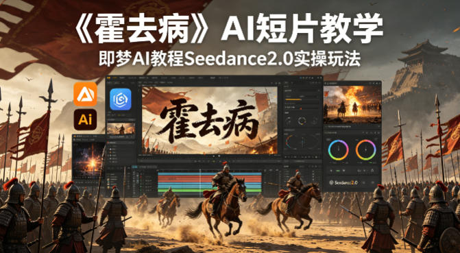《霍去病》AI短片教学，即梦AI教程Seedance2.0实操玩法-玩备项目资源网