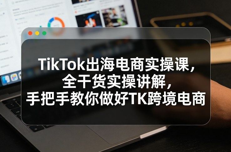 TikTok出海电商实操课，全干货实操讲解，手把手教你做好TK跨境电商-玩备项目资源网