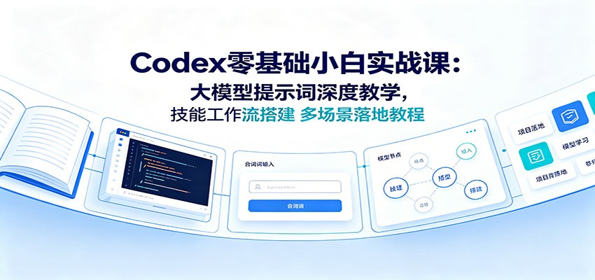 Codex零基础小白实战课:大模型提示词深度教学,技能工作流搭建多场景落地教程-玩备项目资源网