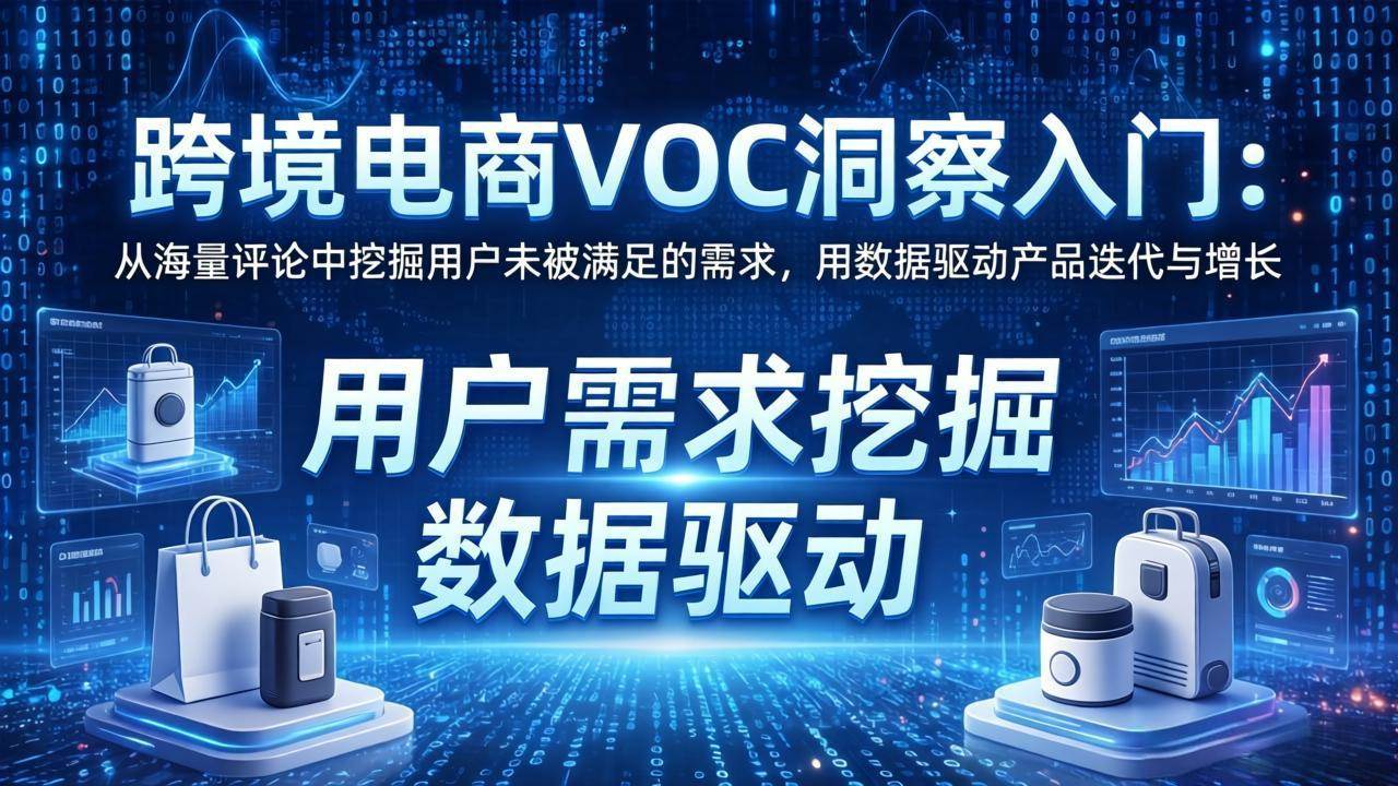 (17796期)跨境电商VOC洞察入门:从海量评论中挖掘用户未被满足的需求,用数据驱动产品迭代与增长-玩备项目资源网