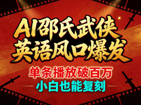 AI邵氏武侠英语风口爆发，单条播放破百万，小白也能复刻-玩备项目资源网