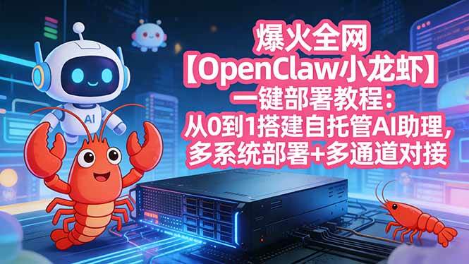 （17612期）爆火全网【OpenClaw 小龙虾】一键部署教程：从0到1搭建自托管AI助理，多系统部署+多通道对接-玩备项目资源网