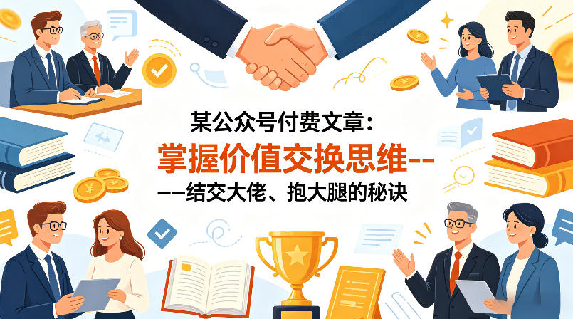 某公众号付费文章：掌握价值交换思维—-结交大佬、抱大腿的秘诀-玩备项目资源网