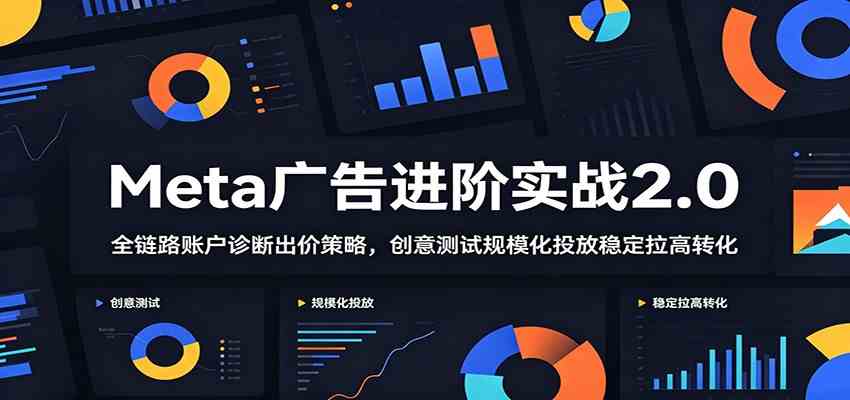 Meta广告进阶实战2.0：全链路账户诊断出价策略，创意测试规模化投放稳定拉高转化-玩备项目资源网
