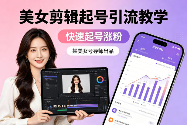 某美女号导师出品：美女剪辑起号引流教学，快速起号涨粉-玩备项目资源网