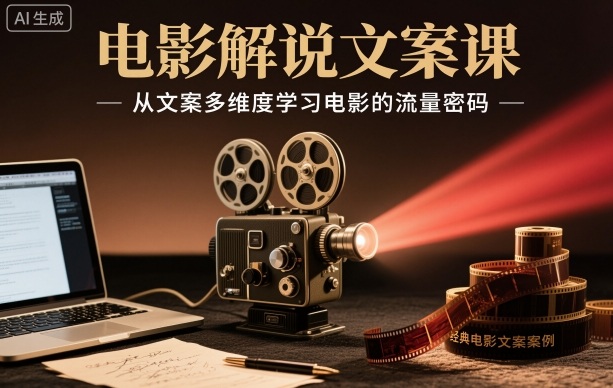 电影解说文案课，从文案多维度学习电影的流量密码-玩备项目资源网