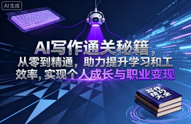 AI写作通关秘籍，从零到精通，助力提升学习和工作效率，实现个人成长与职业变现-玩备项目资源网