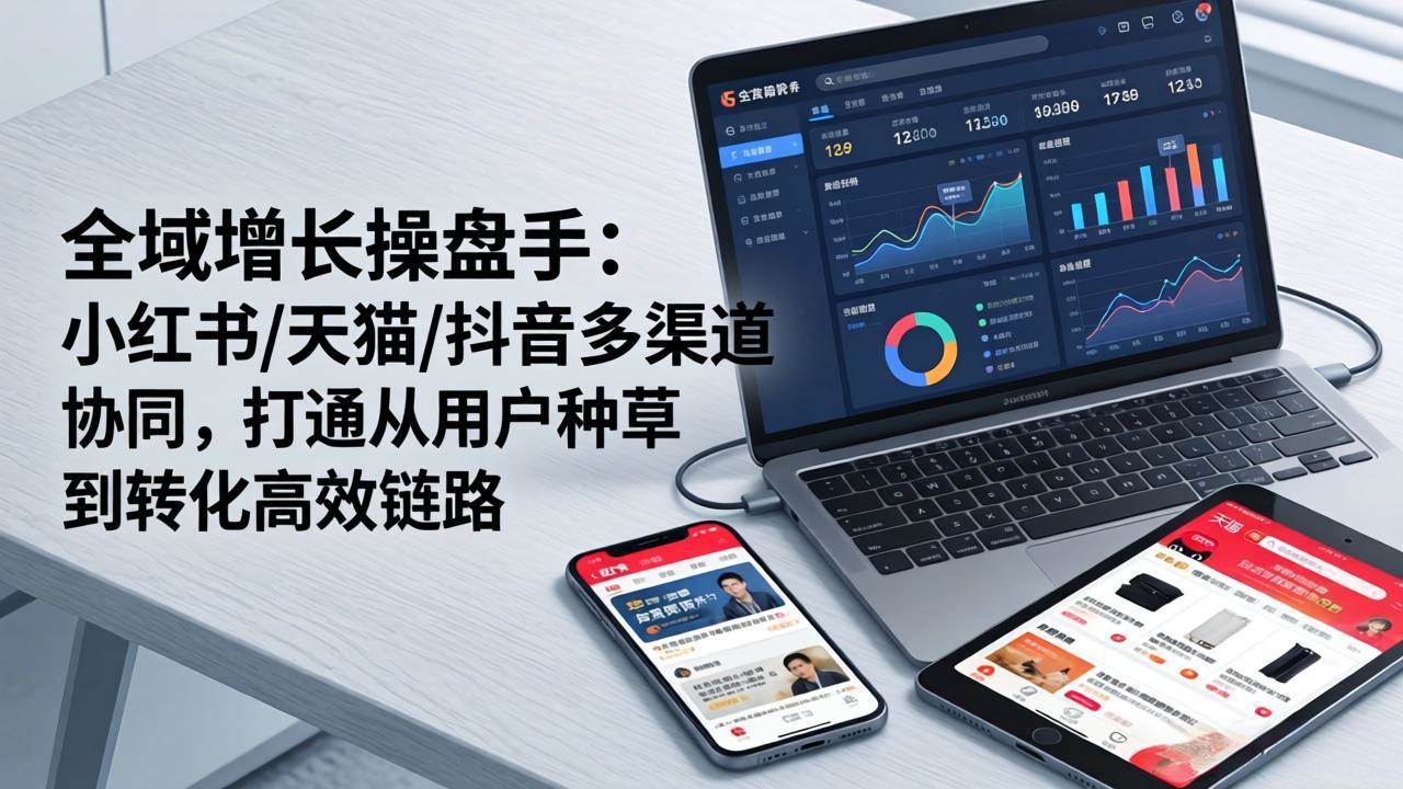 （17605期）全域增长操盘手：小红书/天猫/抖音多渠道协同，打通从用户种草到转化高效链路-玩备项目资源网