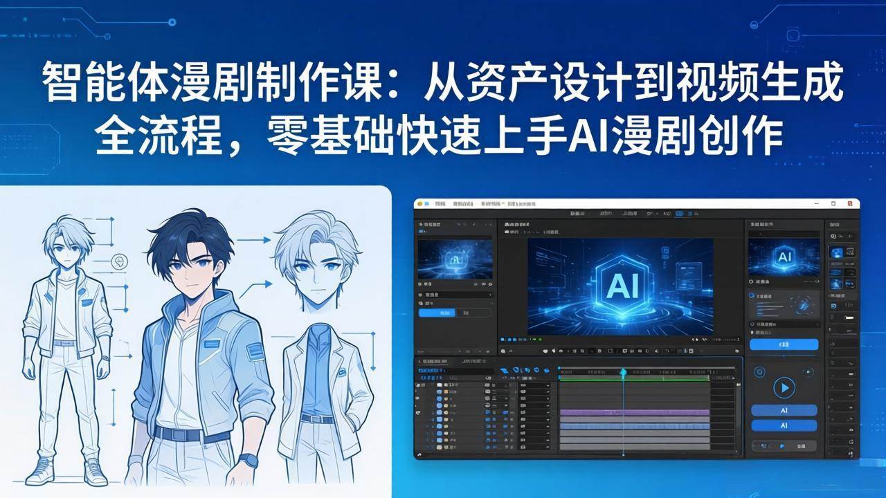 （17709期）智能体漫剧制作课：从资产设计到视频生成全流程，零基础快速上手AI漫剧创作-玩备项目资源网