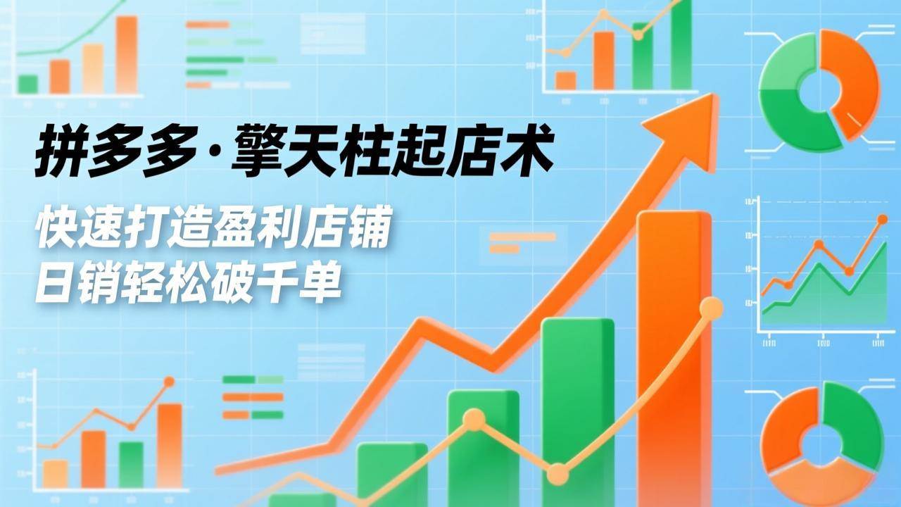 （17715期）拼多多·擎天柱起店术3.0(更新)，爆流布局、利润起飞、不断流，快速打造盈利店铺，日销破千单-玩备项目资源网