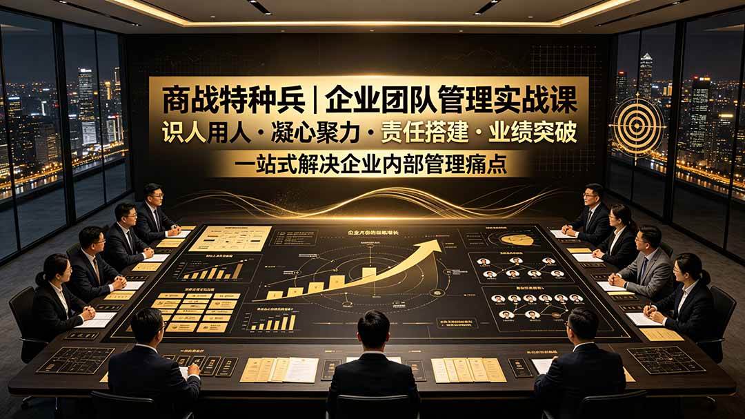 (19534期)商战特种兵|企业团队管理实战课:识人用人|凝心聚力|责任搭建|业绩突破,一站式解决企业内部管理痛点-玩备项目资源网