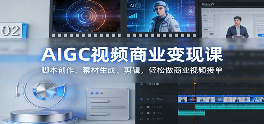 AIGC视频商业变现课:脚本创作、素材生成、剪辑,轻松做商业视频接单 AIGC视频商业变现课:脚本创作、素材生成、剪辑,轻松做商业视频接单