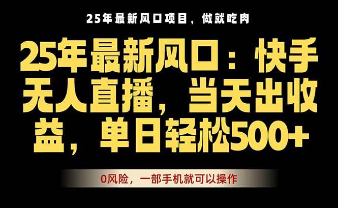 （16007期）25年最新无人直播玩法，当天秒出单，一部手机就可操作-玩备项目资源网