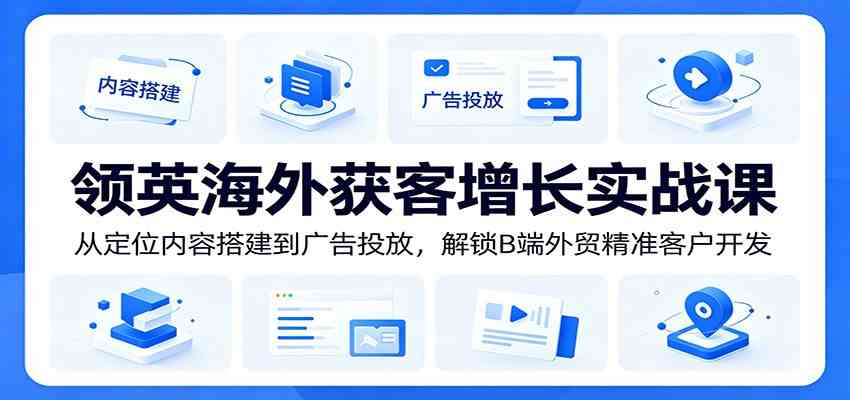 领英海外获客增长实战课：从定位内容搭建到广告投放，解锁B端外贸精准客户开发-玩备项目资源网
