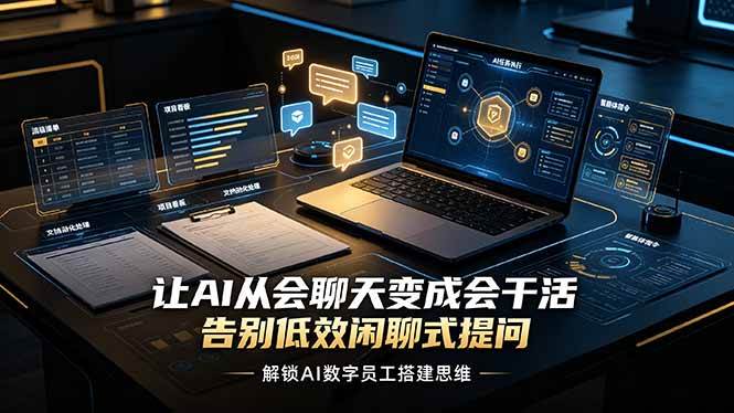 （19130期）让AI从会聊天变成会干活，告别低效闲聊式提问，解锁AI数字员工搭建思维-玩备项目资源网