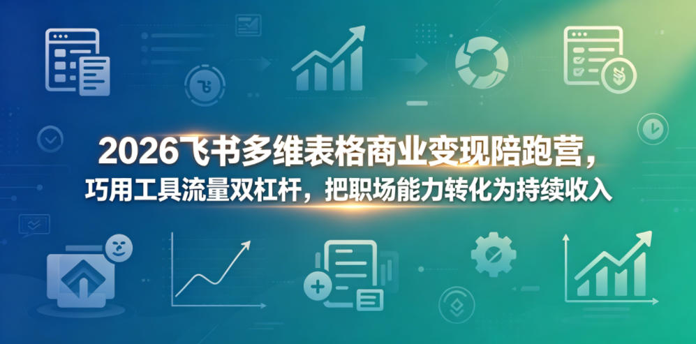 2026飞书多维表格商业变现陪跑营,巧用工具流量双杠杆,把职场能力转化为持续收入-玩备项目资源网