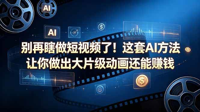 （18549期）别再瞎做短视频了！这套 AI 方法让你做出大片级动画还能赚钱【原创双语字幕】-玩备项目资源网