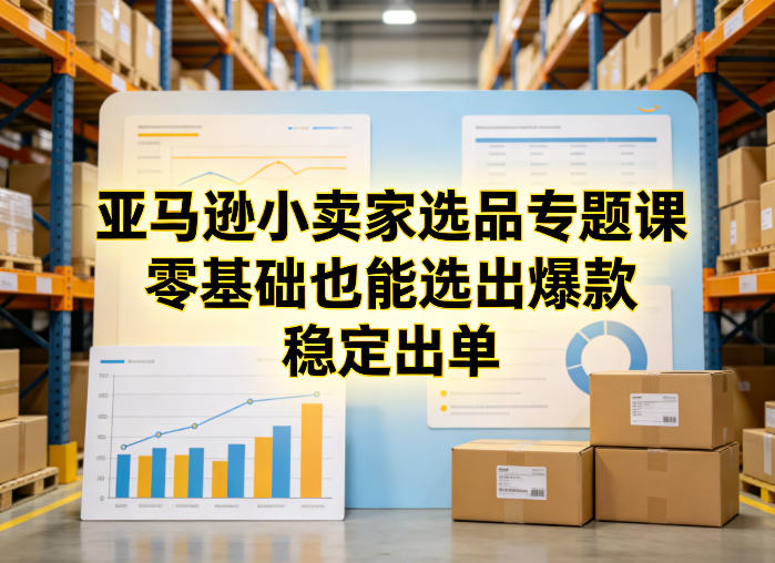 亚马逊小卖家选品专题课,零基础也能选出爆款,稳定出单-玩备项目资源网