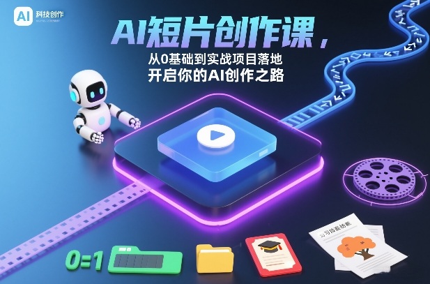 AI短片创作课,从0基础到实战项目落地,开启你的AI创作之路(更新0411)-玩备项目资源网