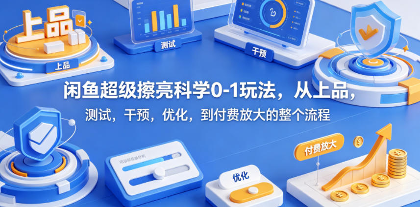 闲鱼超级擦亮科学0-1玩法，从上品，测试，干预，优化，到付费放大的整个流程-玩备项目资源网