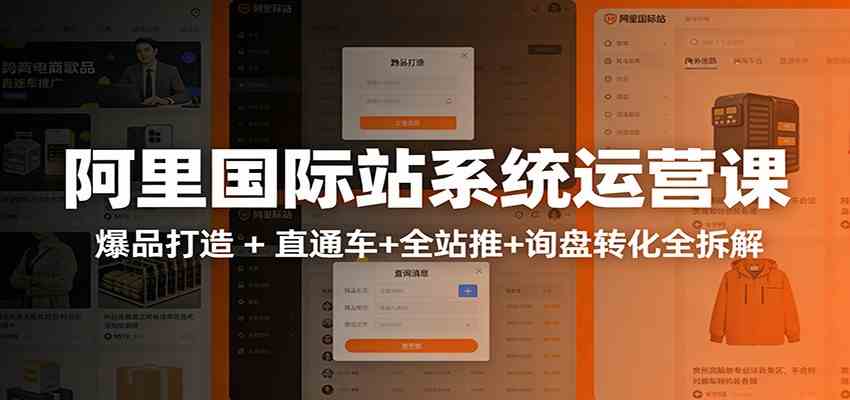 阿里国际站运营实战课：从店铺布局到TOP10旺铺，数据化运营，推广全攻略-玩备项目资源网