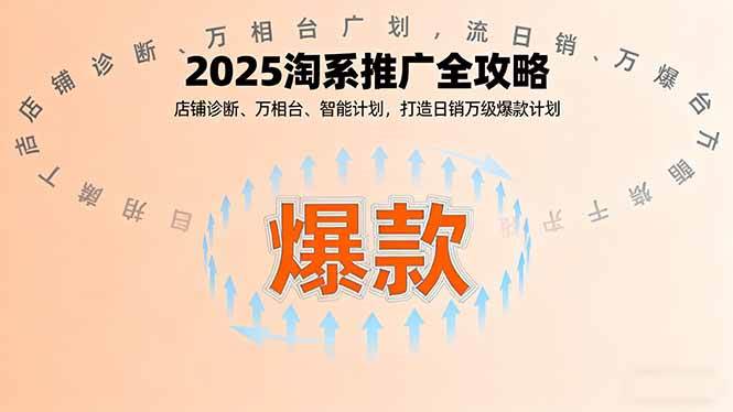 （16067期）2025淘系推广全攻略，店铺诊断、万相台、智能计划，打造日销万级爆款计划-玩备项目资源网